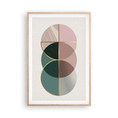 Pôster com moldura de carvalho claro - Círculo entre círculos… - 61x91 cm