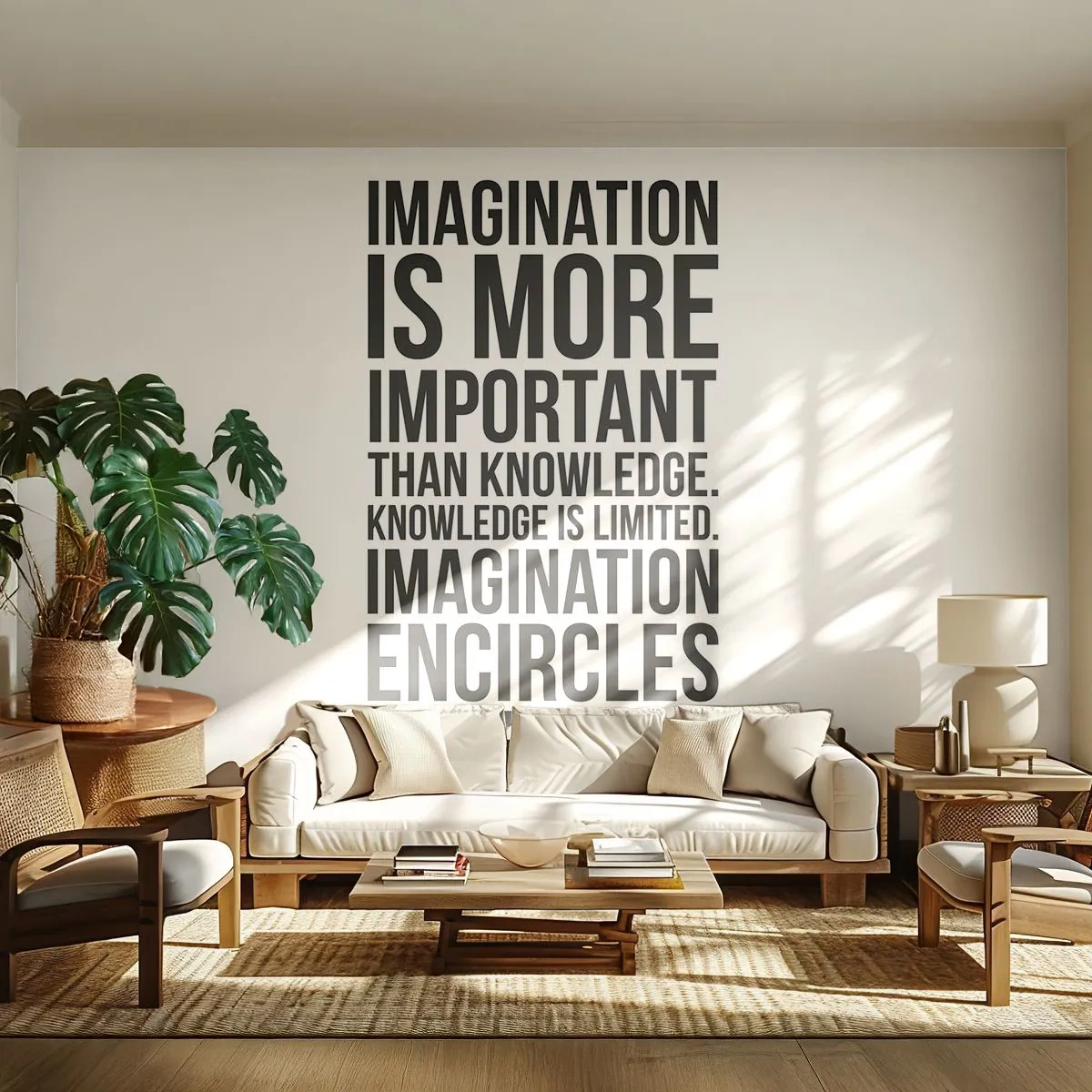 Papel de Parede Standard Eco - Einstein sobre o poder da imaginação - Tipografia, Afirmação, Máxima - 400x280 cm