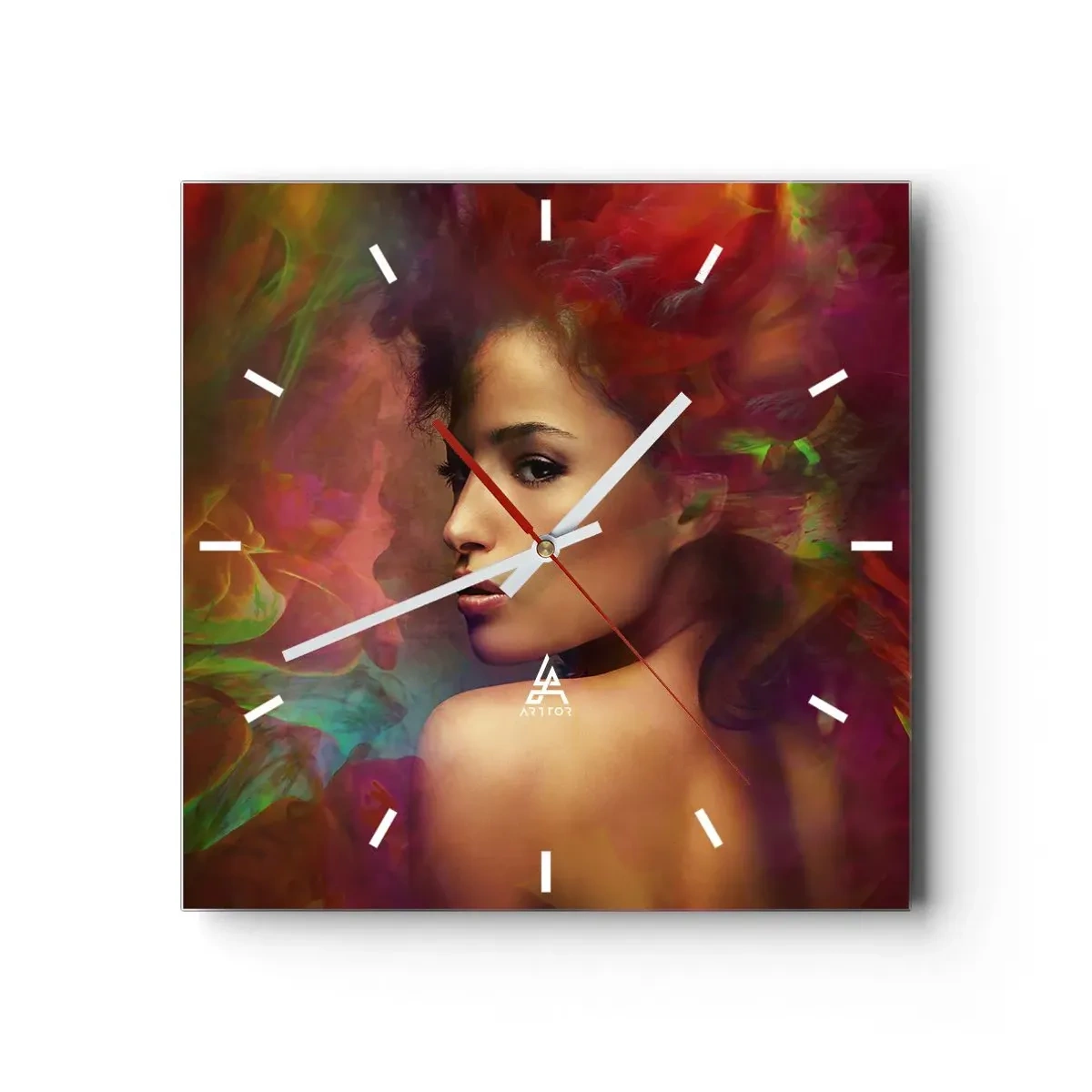Relógio de parede - Relógio em vidro - Mais bonito do que um arco-íris, tão delicado como um nevoeiro - 40x40 cm