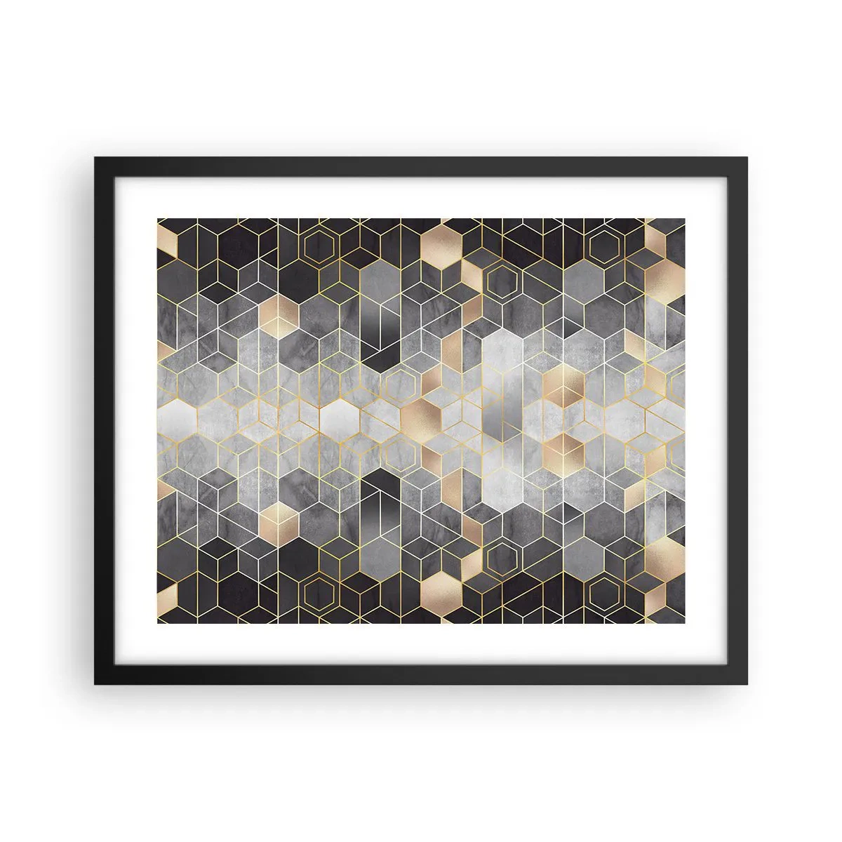 Pôster com moldura preta - Composição do diamante - 50x40 cm