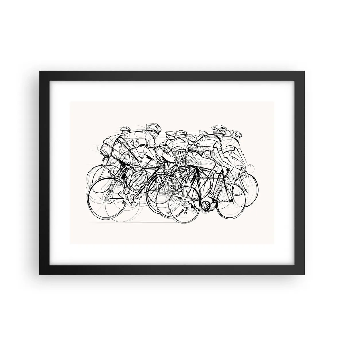 Pôster com moldura preta - Juntos como uma equipa - 40x30 cm