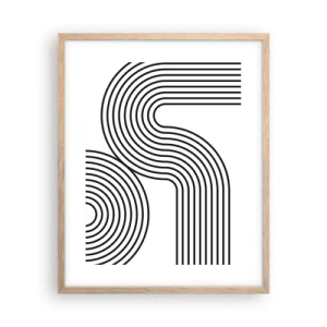 Pôster com moldura de carvalho claro - Na curva - 40x50 cm
