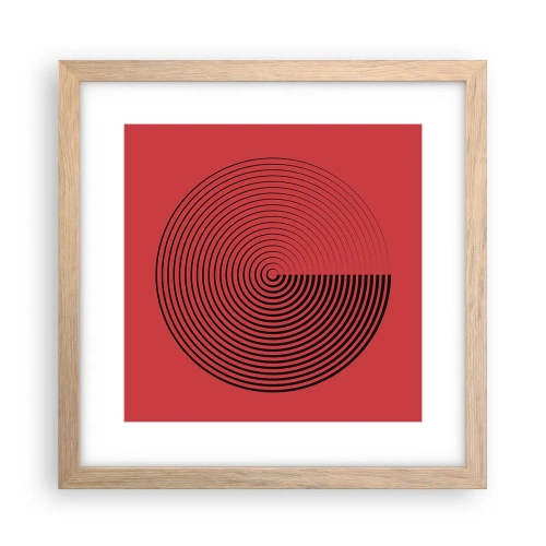Pôster com moldura de carvalho claro - Movimento circular - 30x30 cm