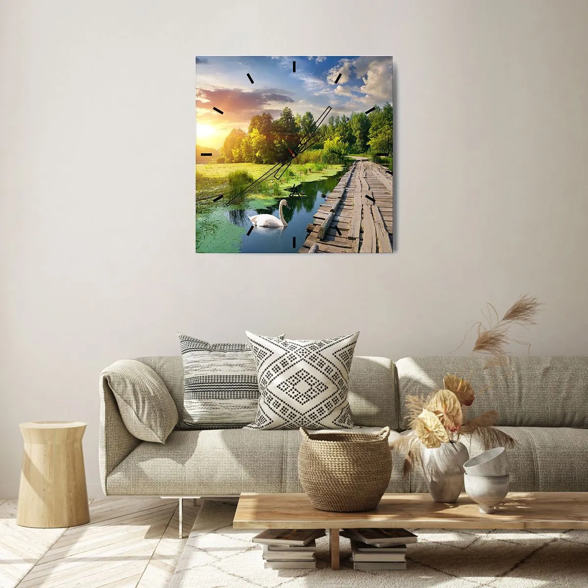 Relógio de parede - Relógio em vidro - Verão em todos os lugares - 40x40 cm