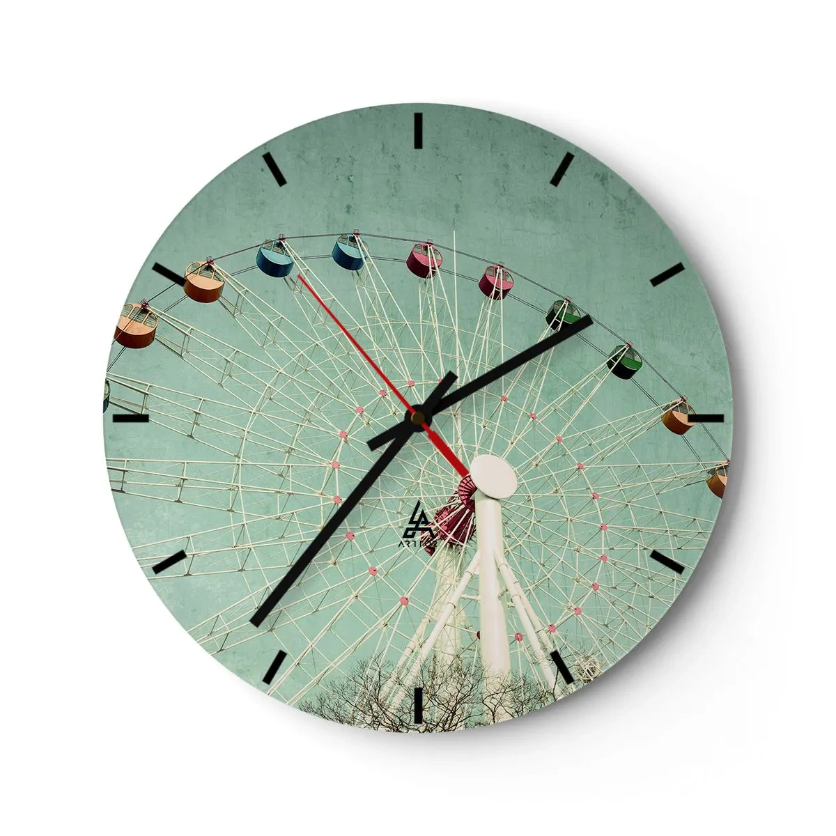 Relógio de parede - Relógio em vidro - Diverte-te - 40x40 cm