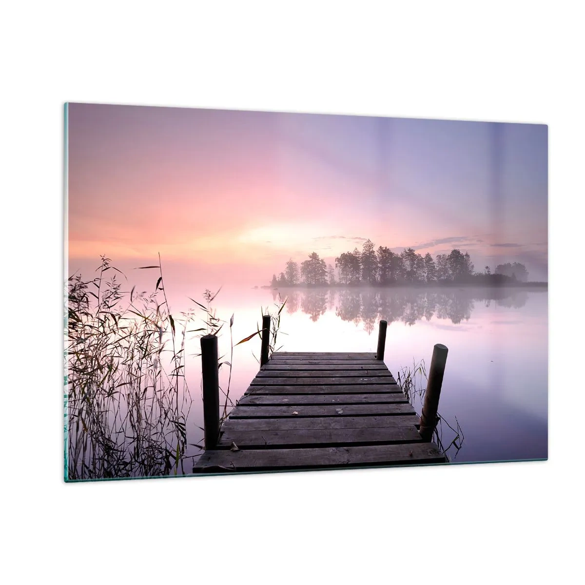 Quadro em vidro - Da névoa lilás... - 120x80 cm