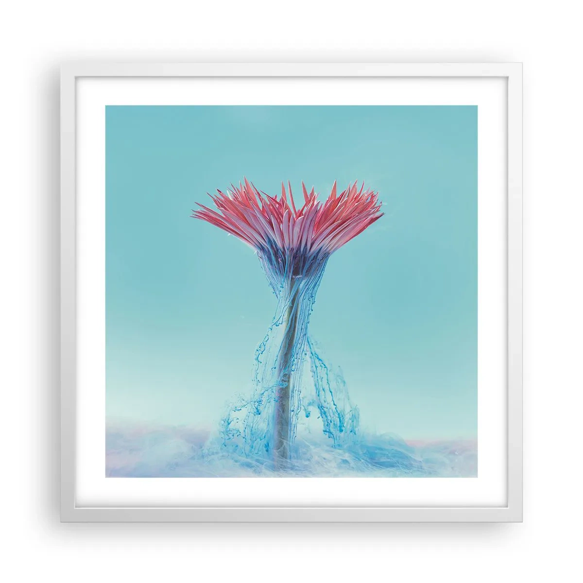 Pôster em moldura branca - Num abraço revigorante - 50x50 cm