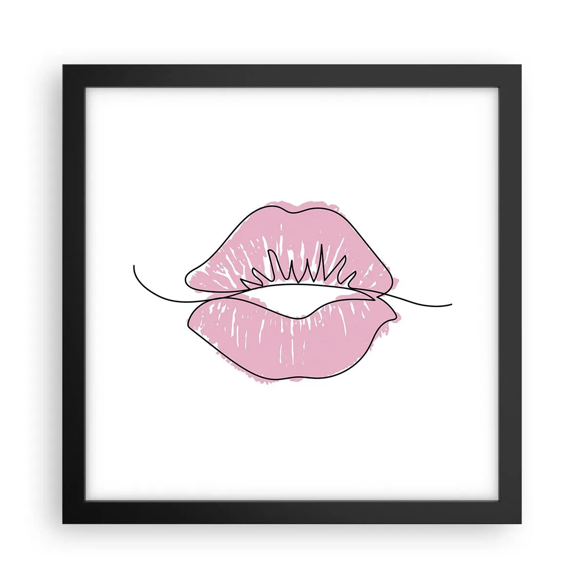 Pôster com moldura preta - Pronto para beijar? - 30x30 cm