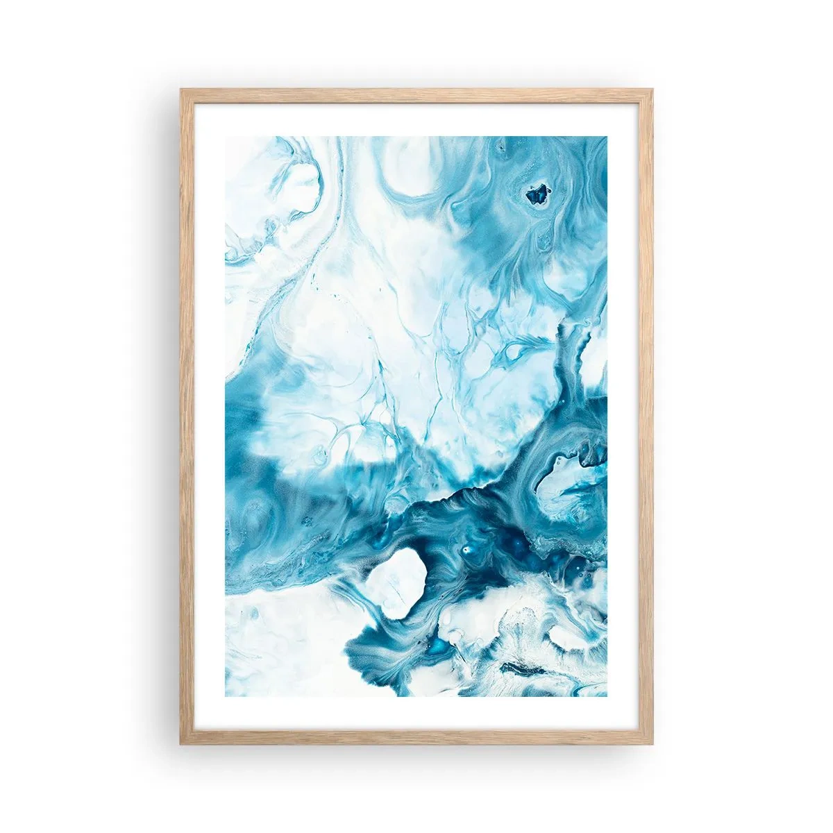 Pôster com moldura de carvalho claro - Concerto Azul - 50x70 cm