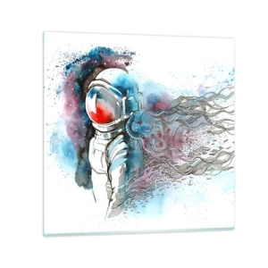 Quadro em vidro - Sozinho com o espaço - 50x50 cm