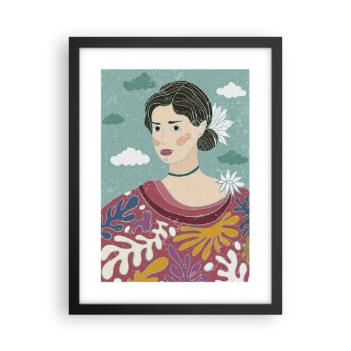 Pôster com moldura preta - Com melancolia nos olhos - 30x40 cm