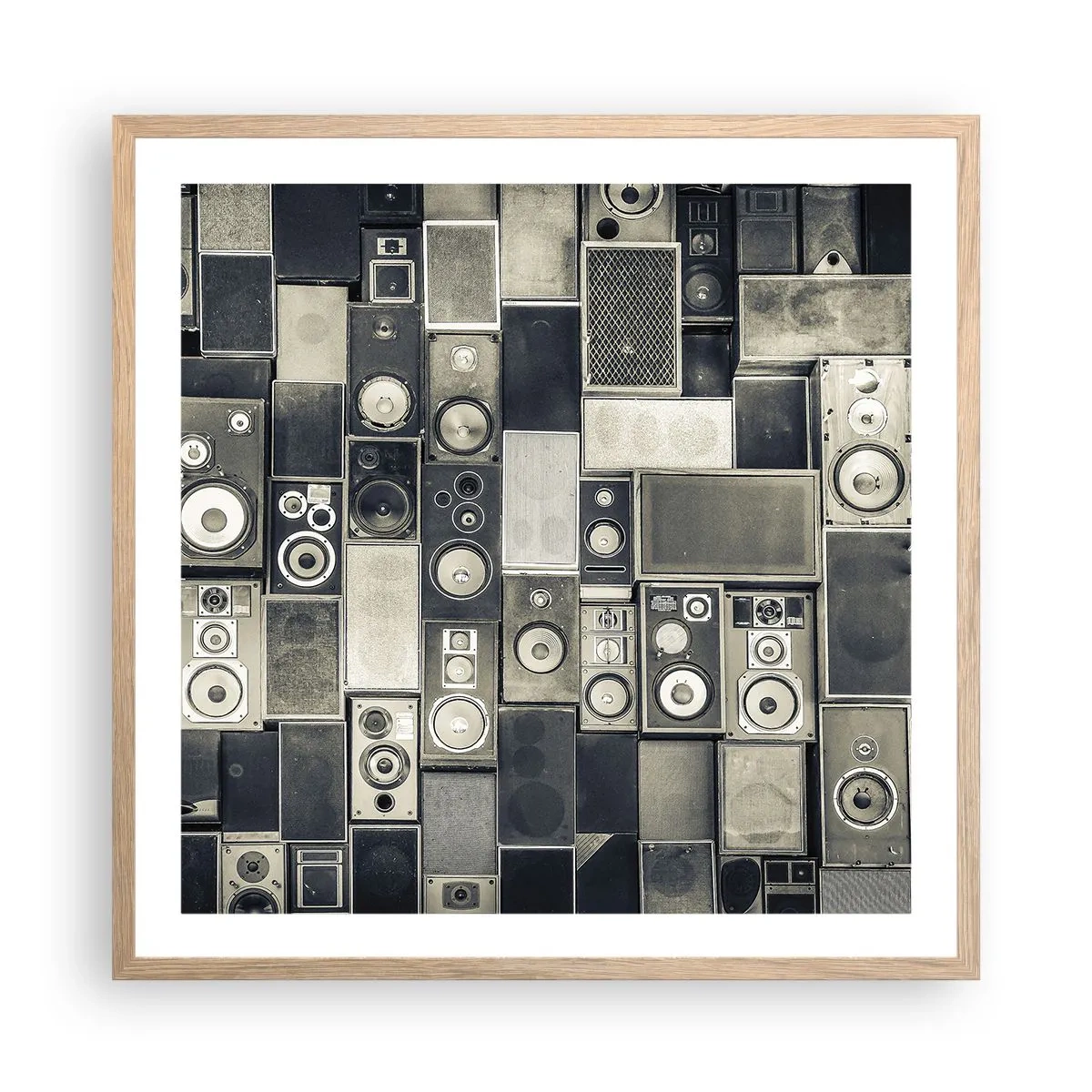 Pôster com moldura de carvalho claro - Está tudo bem - 60x60 cm