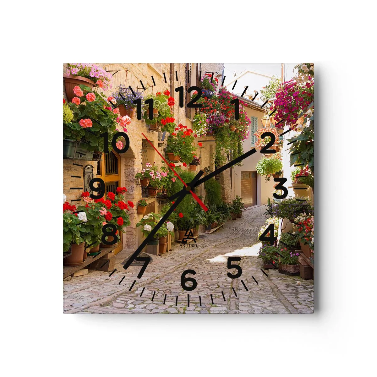 Relógio de parede - Relógio em vidro - Nas flores do dilúvio - 40x40 cm