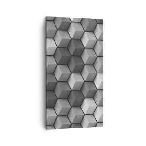 Quadro em tela - Quebra-cabeça cubista - 45x80 cm