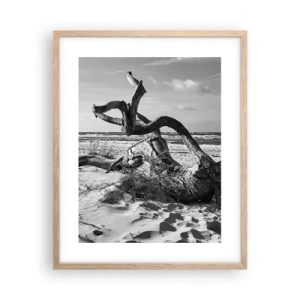 Pôster com moldura de carvalho claro - Escultura do mar - 40x50 cm
