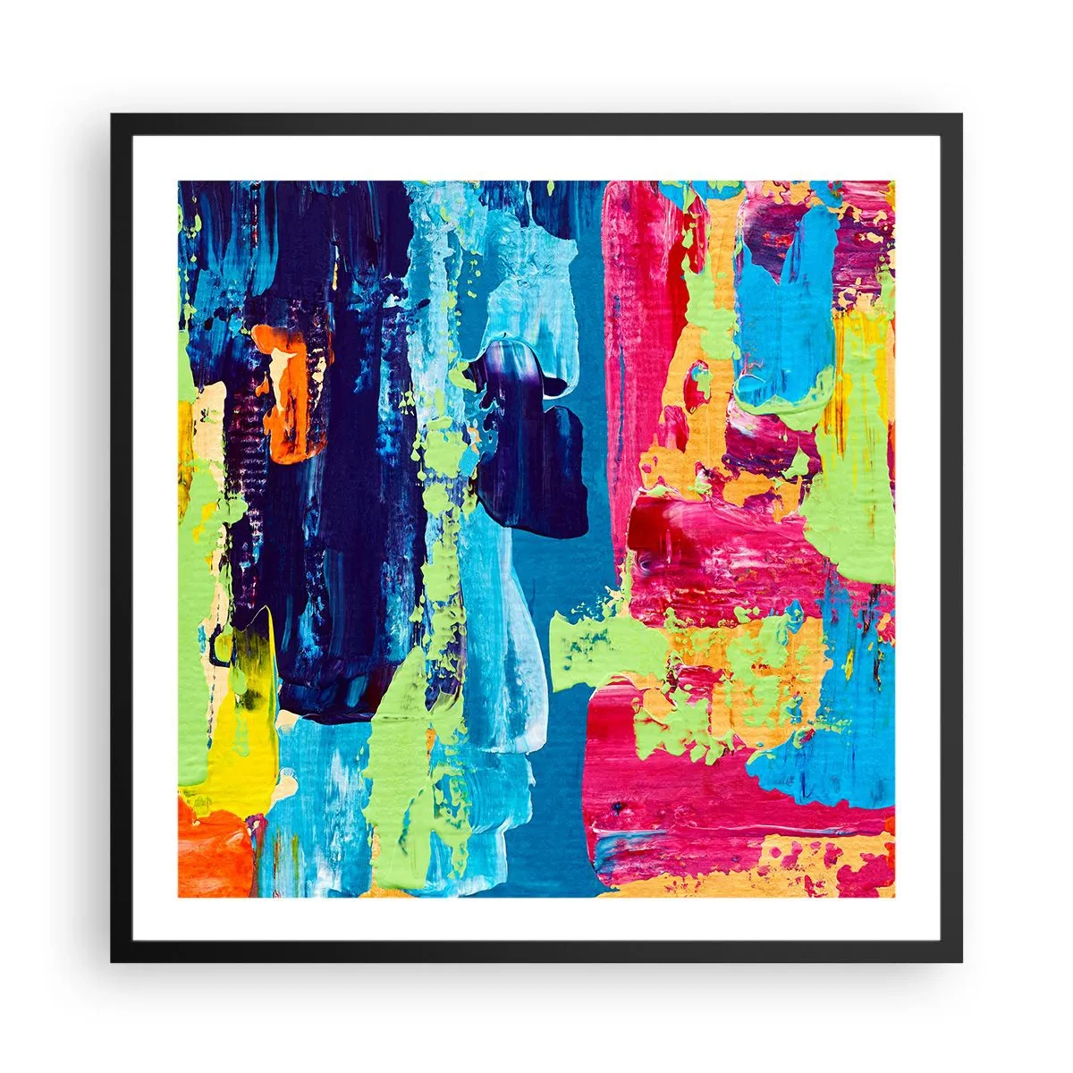 Pôster com moldura preta - A vida é bela! - 60x60 cm