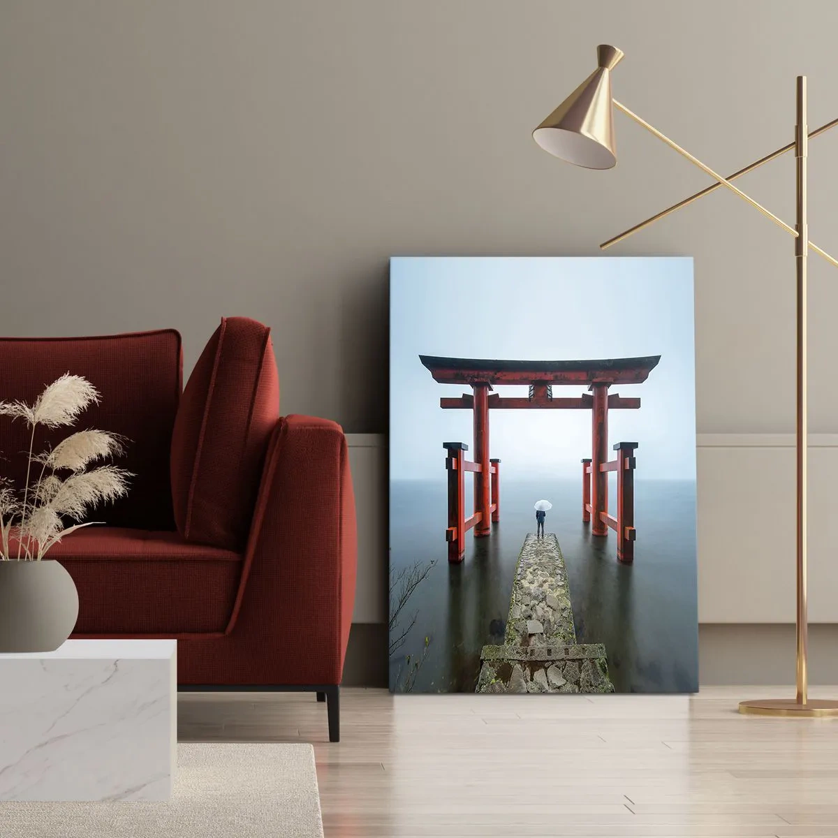 Quadro em tela - Devaneio japonês - 55x100 cm