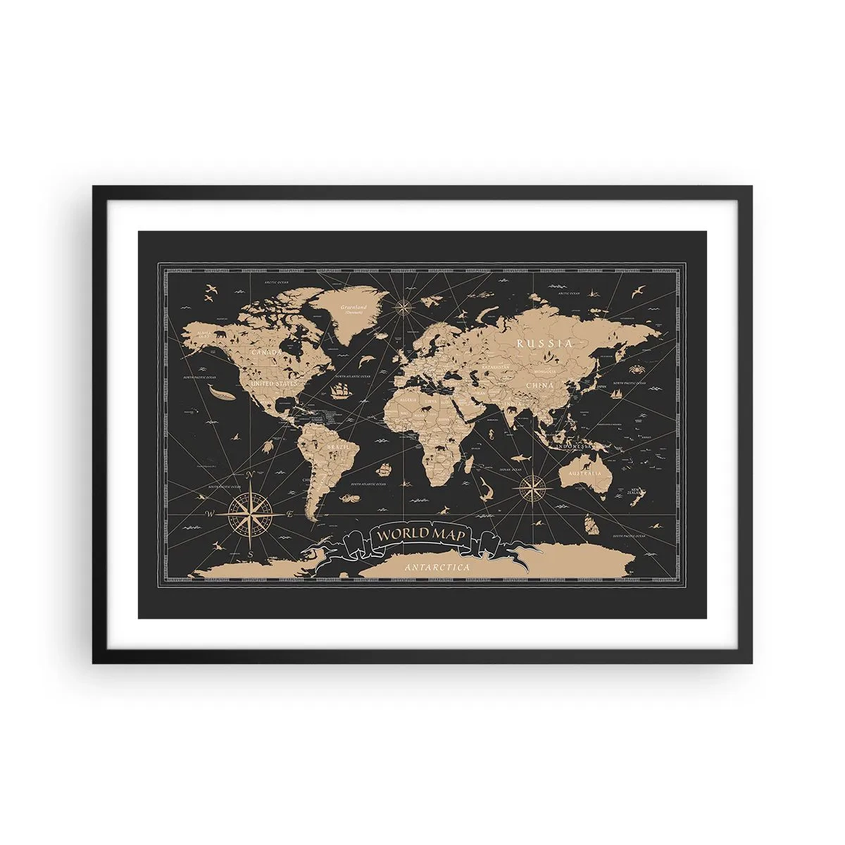 Pôster com moldura preta - Os limites do meu mundo - 70x50 cm