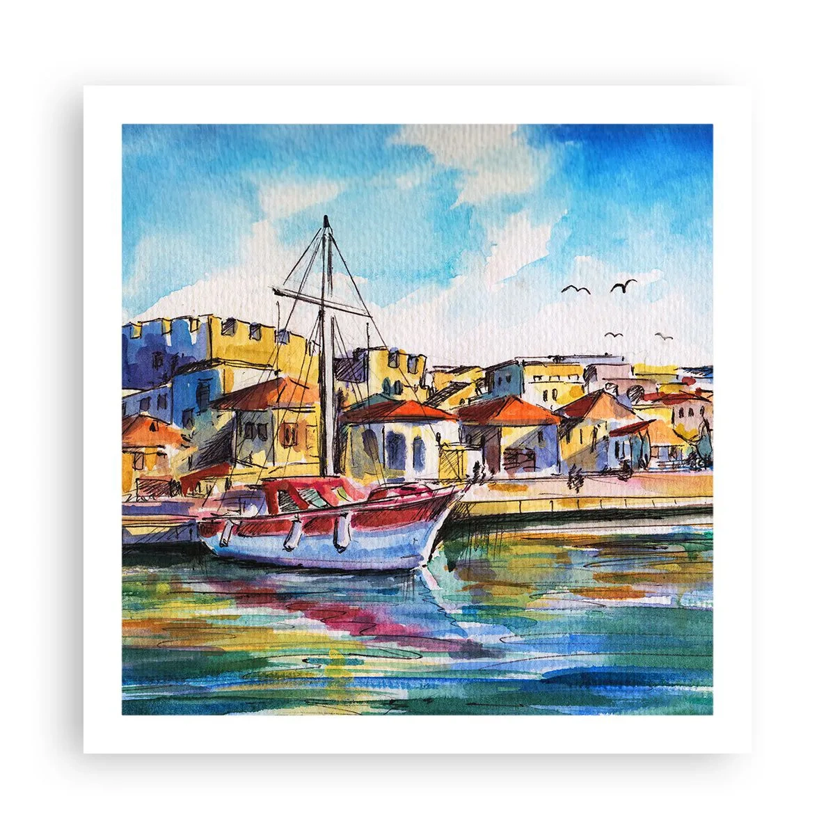 Pôster - Tarde de arco-íris - 60x60 cm