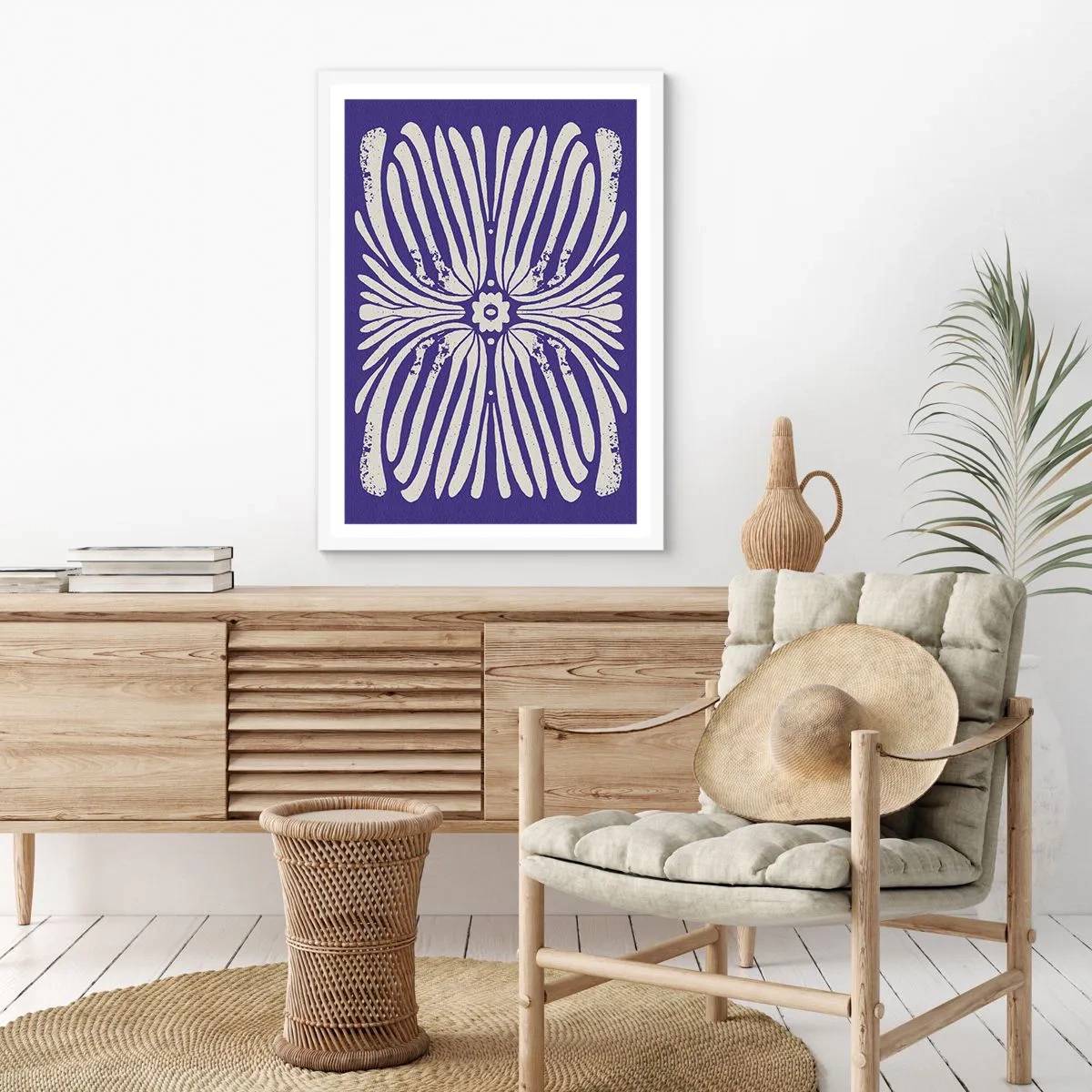 Pôster em moldura branca - Inspirações étnicas - 61x91 cm