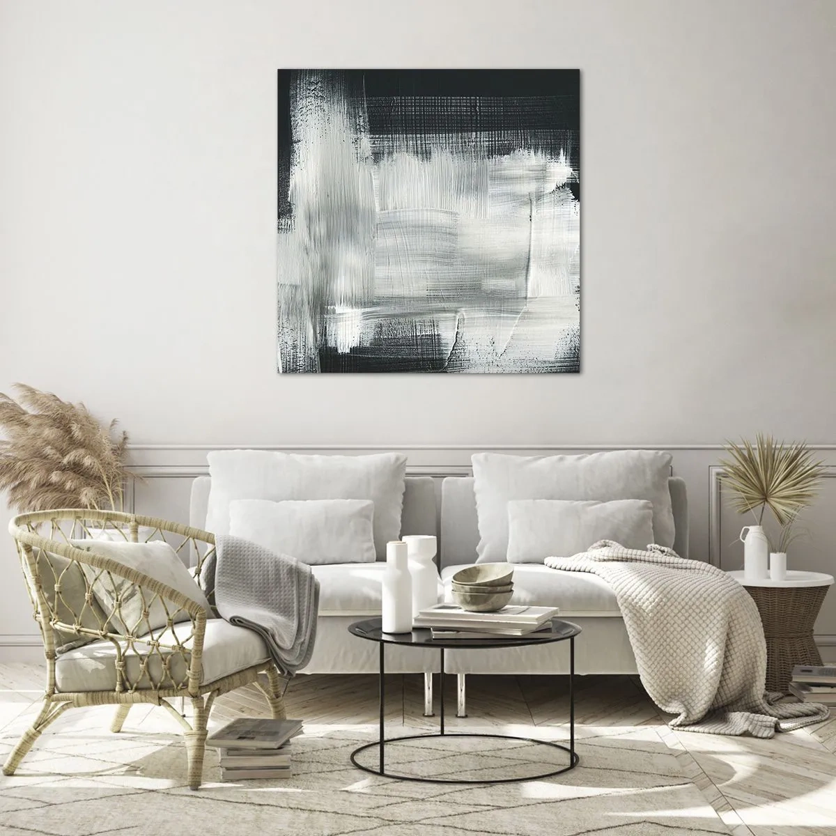 Quadro em vidro - Entrelaçado na vertical e horizontal - 30x30 cm