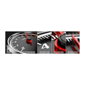 Amostra de papel de parede autocolante Deluxe Sticker - Aceleração máxima - Automotivo, Velocímetro, 3D - 100x30 cm