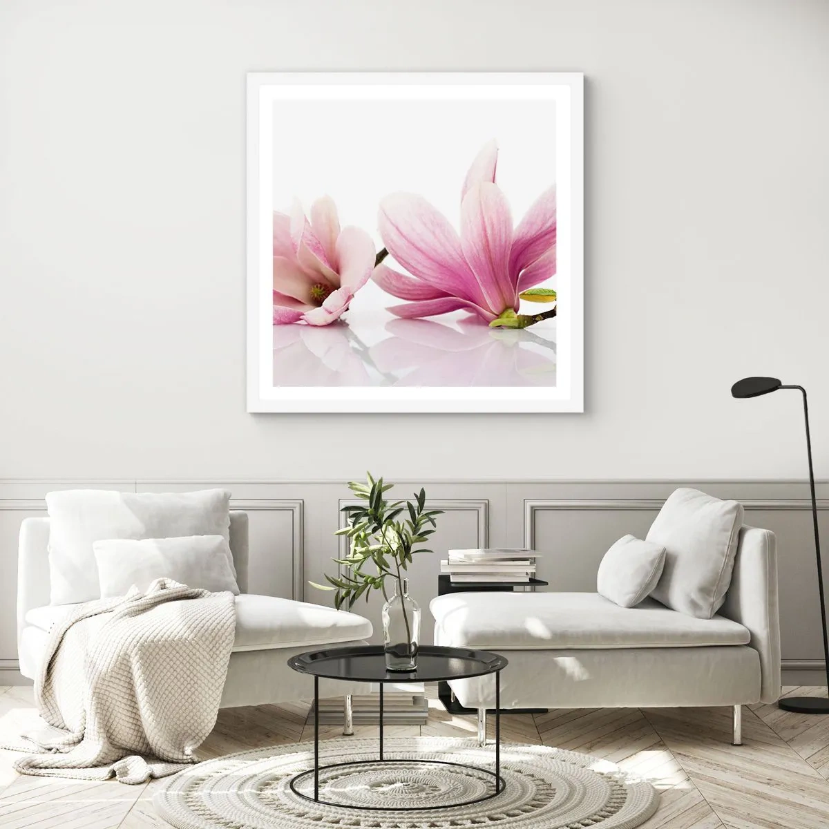 Pôster em moldura branca - Suave como um sopro de primavera - 60x60 cm