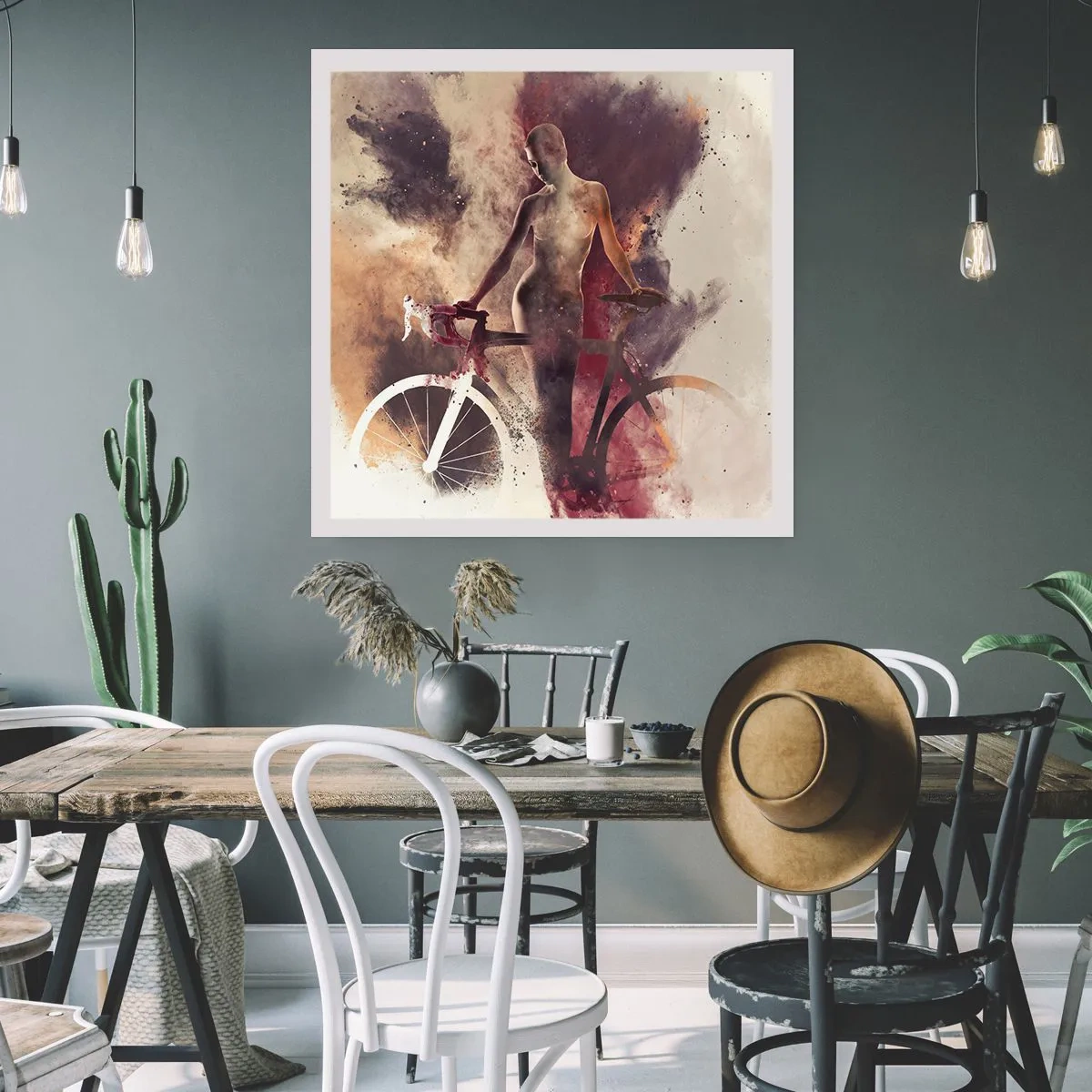 Pôster - Uma alma de bicicleta em formas de mármore - 30x30 cm