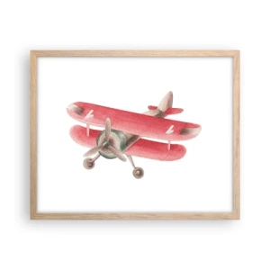 Pôster com moldura de carvalho claro - Pronto para voos altos - 50x40 cm