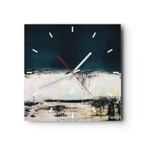 Relógio de parede - Relógio em vidro - Composição horizontal - 30x30 cm