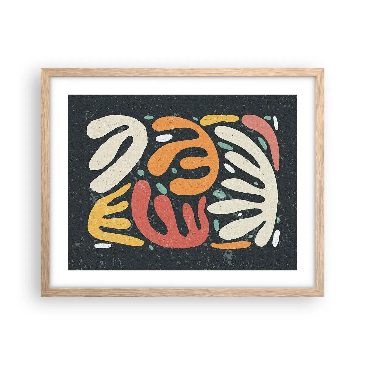 Pôster com moldura de carvalho claro - Composição – estou prestes a pegar-te - 50x40 cm