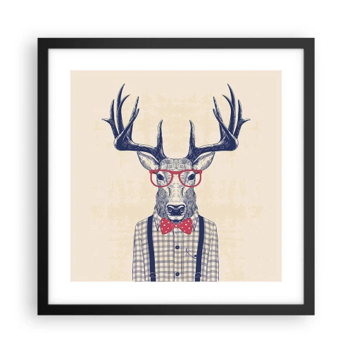 Pôster com moldura preta - Extravagância engraçada - 40x40 cm