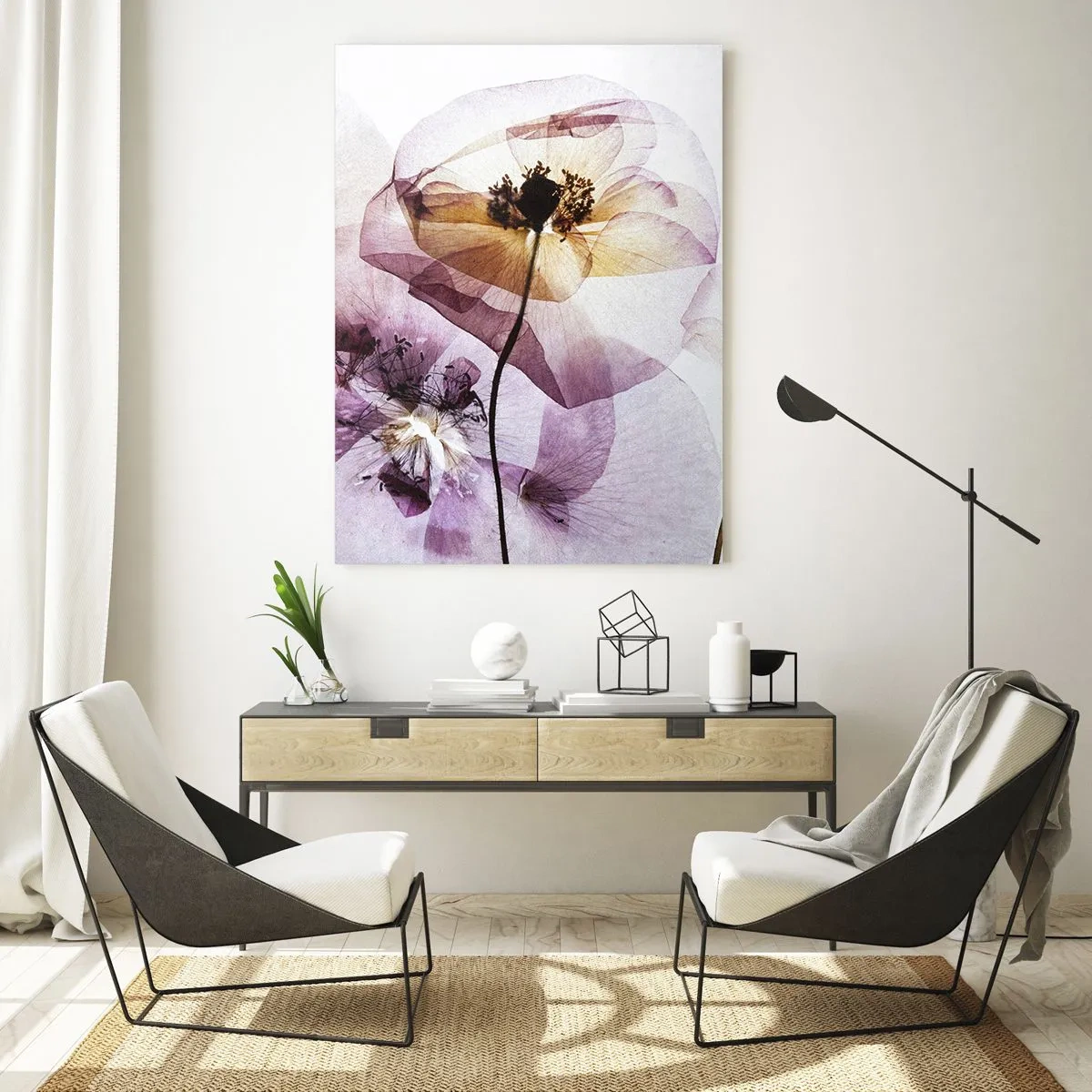 Quadro em vidro - A transparência das flores - 50x70 cm