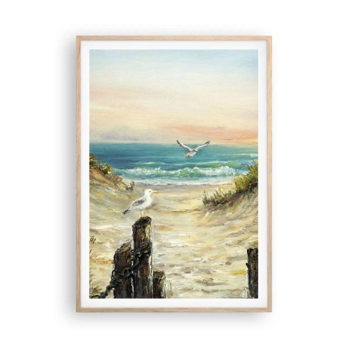 Pôster com moldura de carvalho claro - Refúgio sem vento - 70x100 cm