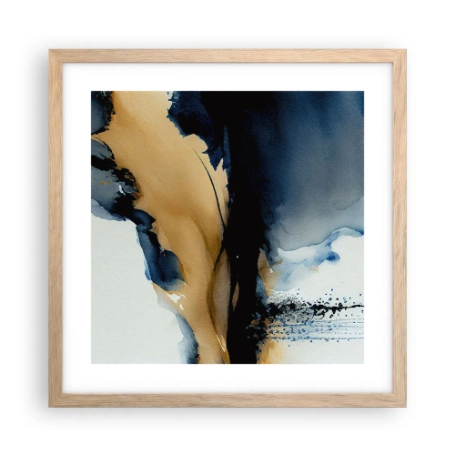 Pôster com moldura de carvalho claro - Atrás da cortina - 40x40 cm