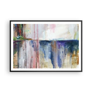 Pôster com moldura preta - Impressões coloridas e associações - 100x70 cm