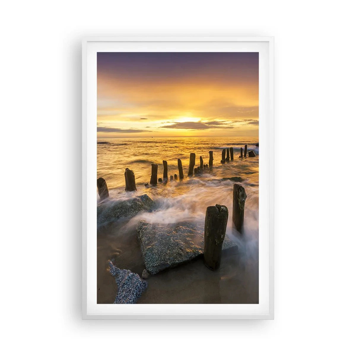 Pôster em moldura branca - A beleza crua do Mar Báltico - 61x91 cm