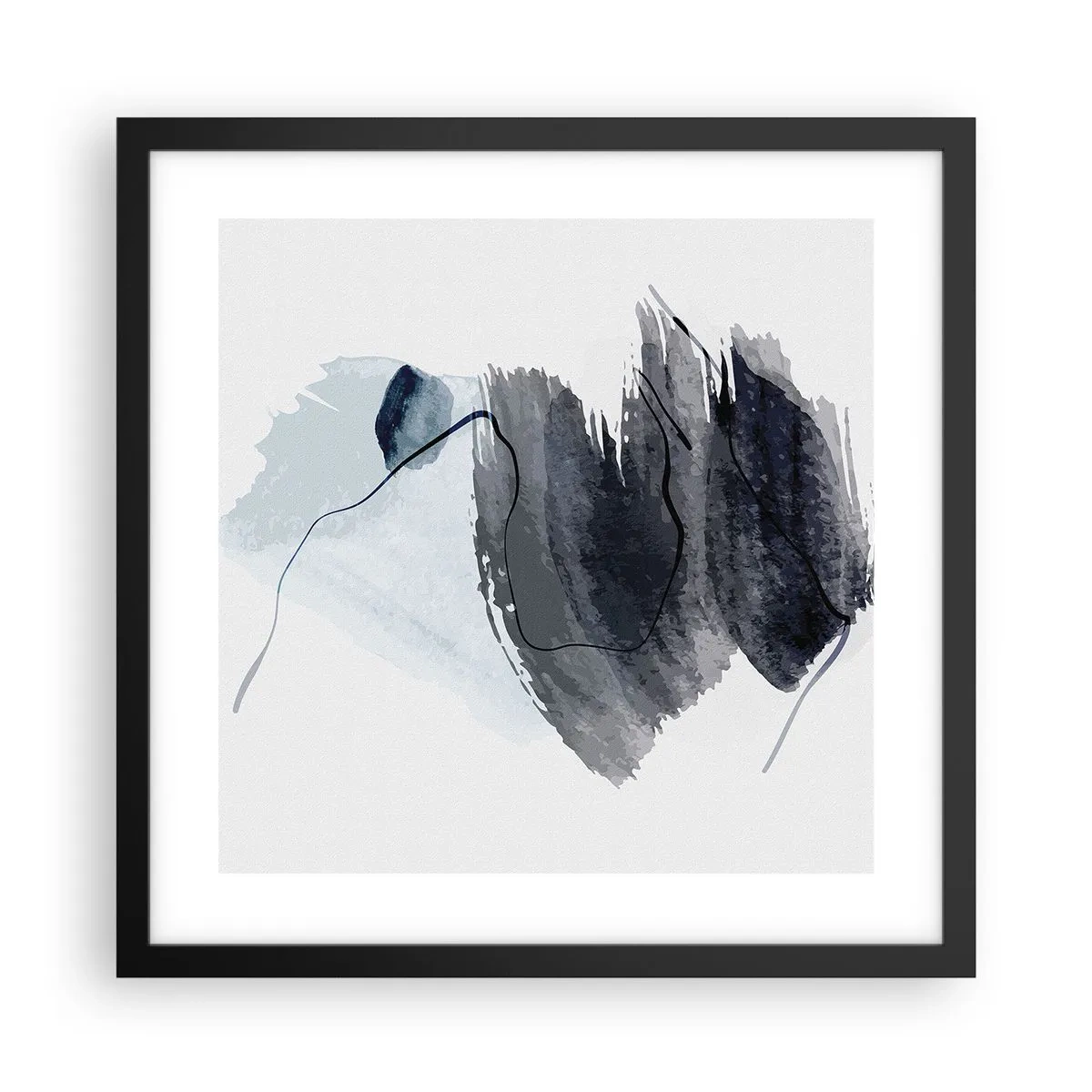 Pôster com moldura preta - Intensidade e movimento - 40x40 cm