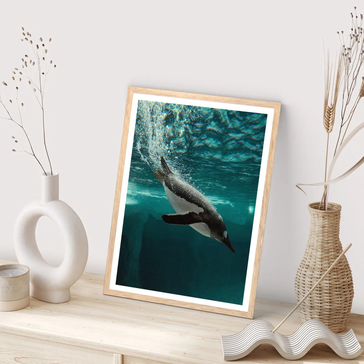 Pôster com moldura de carvalho claro - Bem-vindo ao meu mundo - 70x100 cm