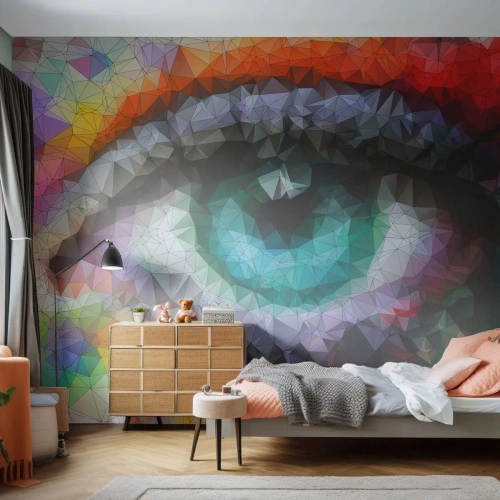 Papel de Parede Autocolante Deluxe Sticker - O brilho cristalino dos olhos - Abstração, Olho, Gráficos - 250x175 cm