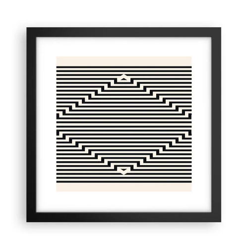 Pôster com moldura preta - Ilusão geométrica - 30x30 cm