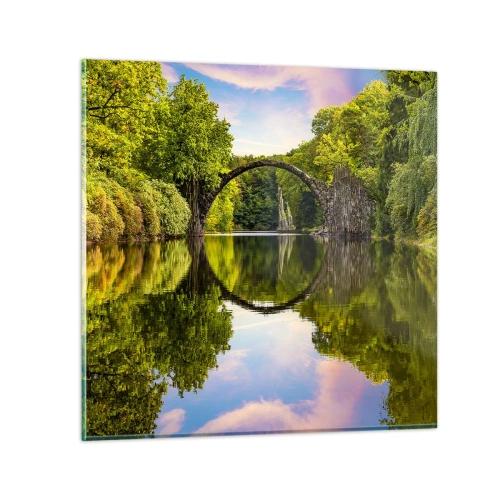 Quadro em vidro - Na junção de dois mundos - 30x30 cm