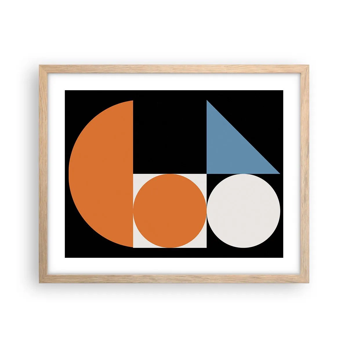 Pôster com moldura de carvalho claro - Disposição das figuras - 50x40 cm