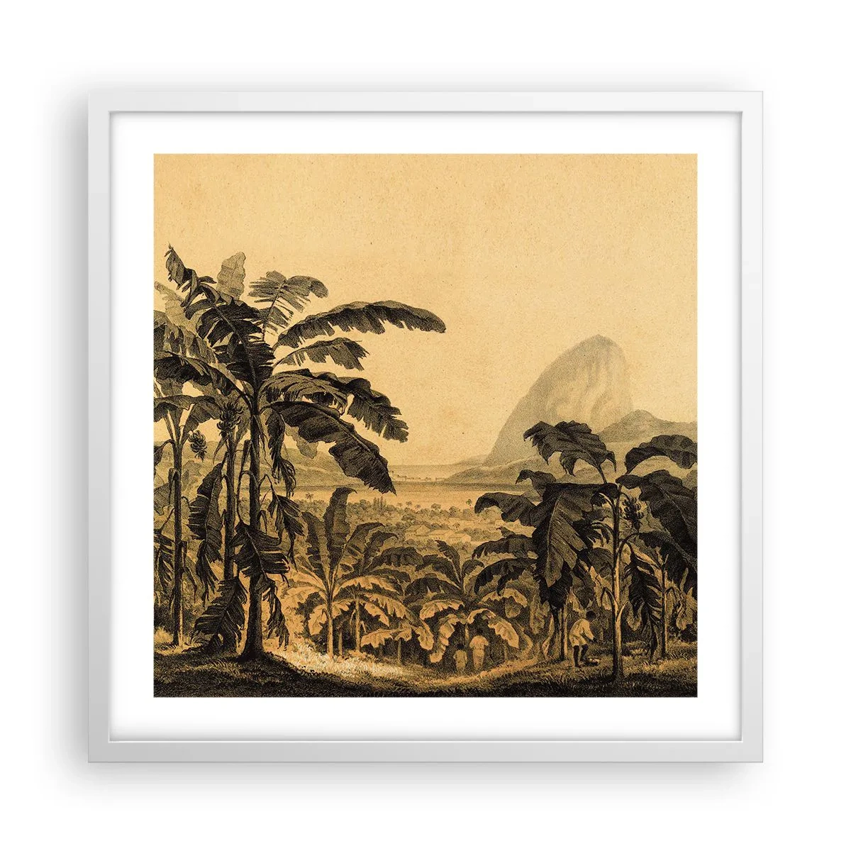 Pôster em moldura branca - num clima colonial - 50x50 cm