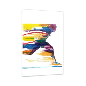 Quadro em vidro - Correndo pelo arco-íris - 70x100 cm