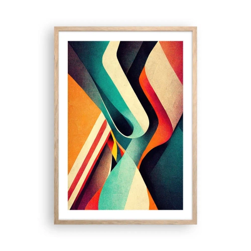 Pôster com moldura de carvalho claro - Composição intensa - 50x70 cm