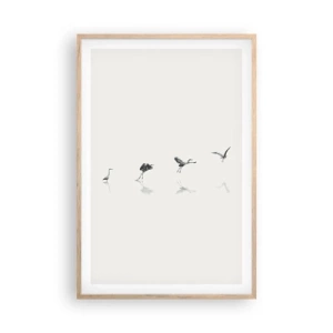 Pôster com moldura de carvalho claro - Quatro passos simples - 61x91 cm