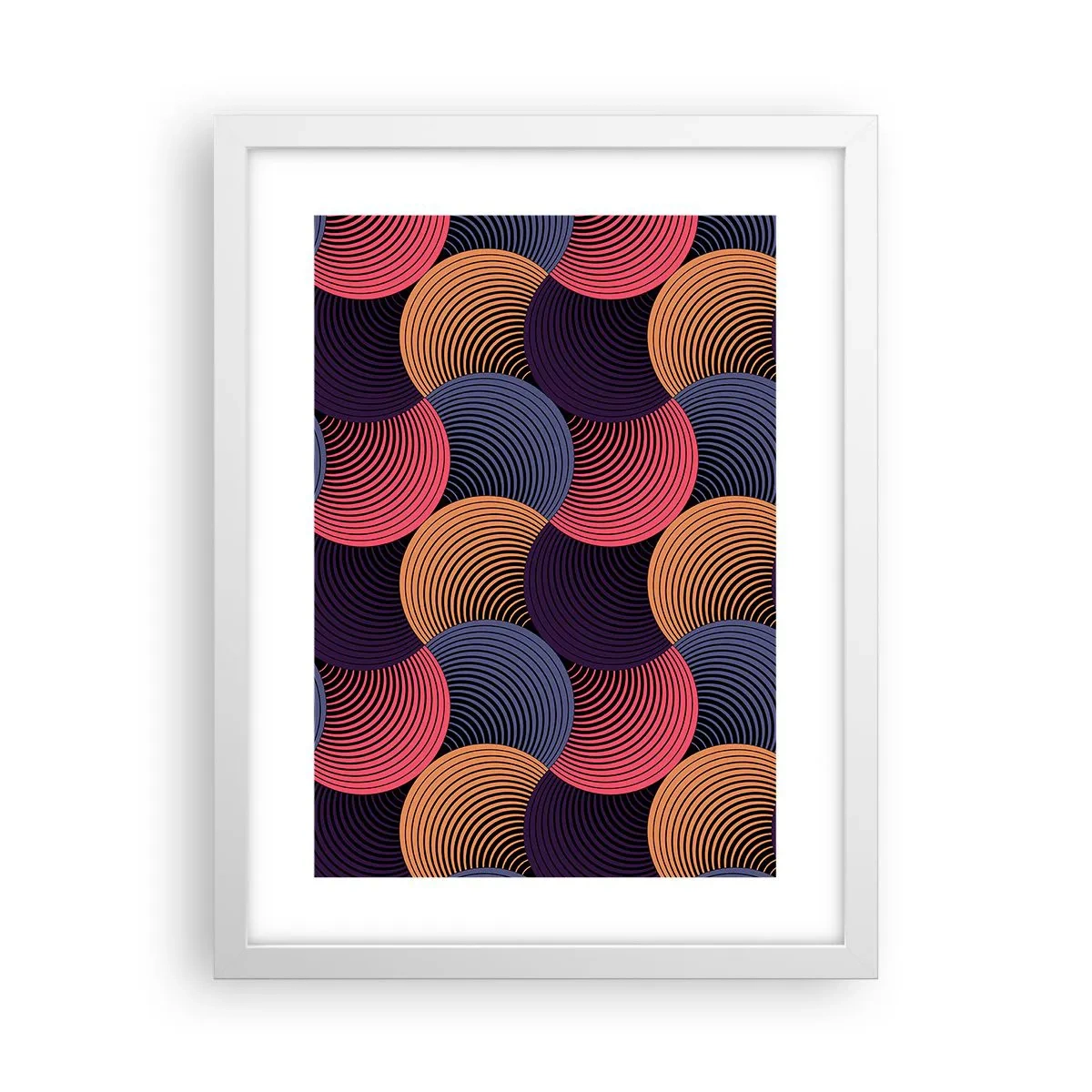 Pôster em moldura branca - Num ritmo circular - 30x40 cm
