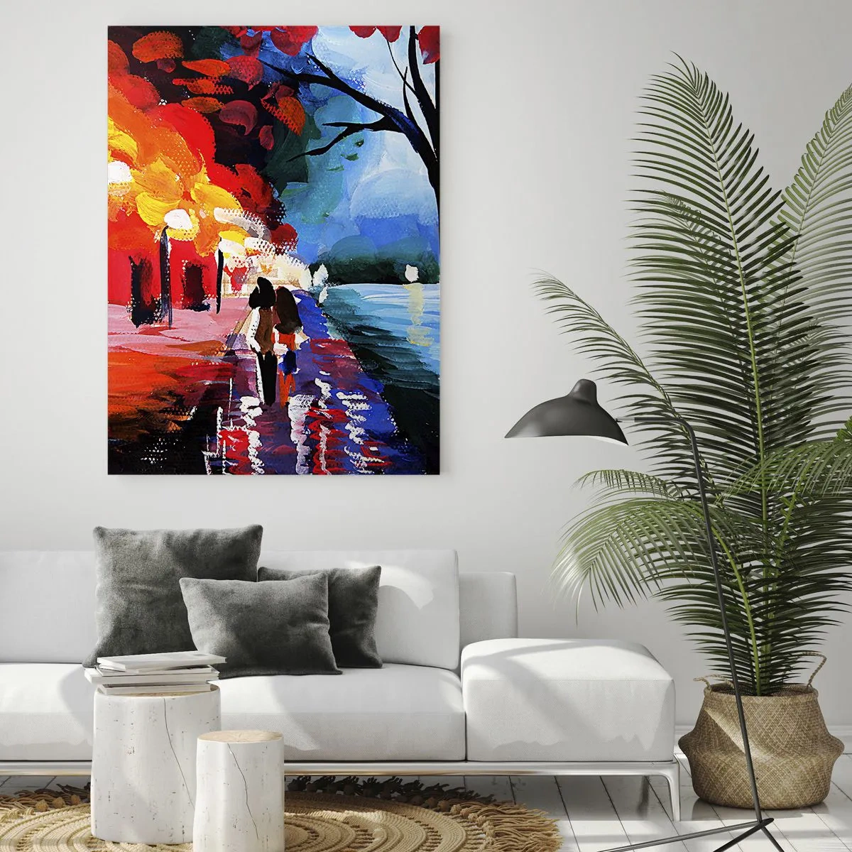 Quadro em vidro - Outono ardente no parque - 50x70 cm