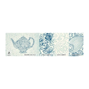 Amostra de Papel de Parede Standard Eco - Chás de charme - Jarro, Chá, Cozinha - 100x30 cm